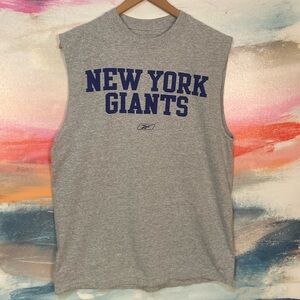 🔥EC🔥NY Giants Cotton Reebok Sleeveless Crewneck Shirt.